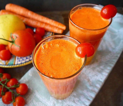 cách làm Sinh tố cà rốt cà chua giảm cân, đẹp da