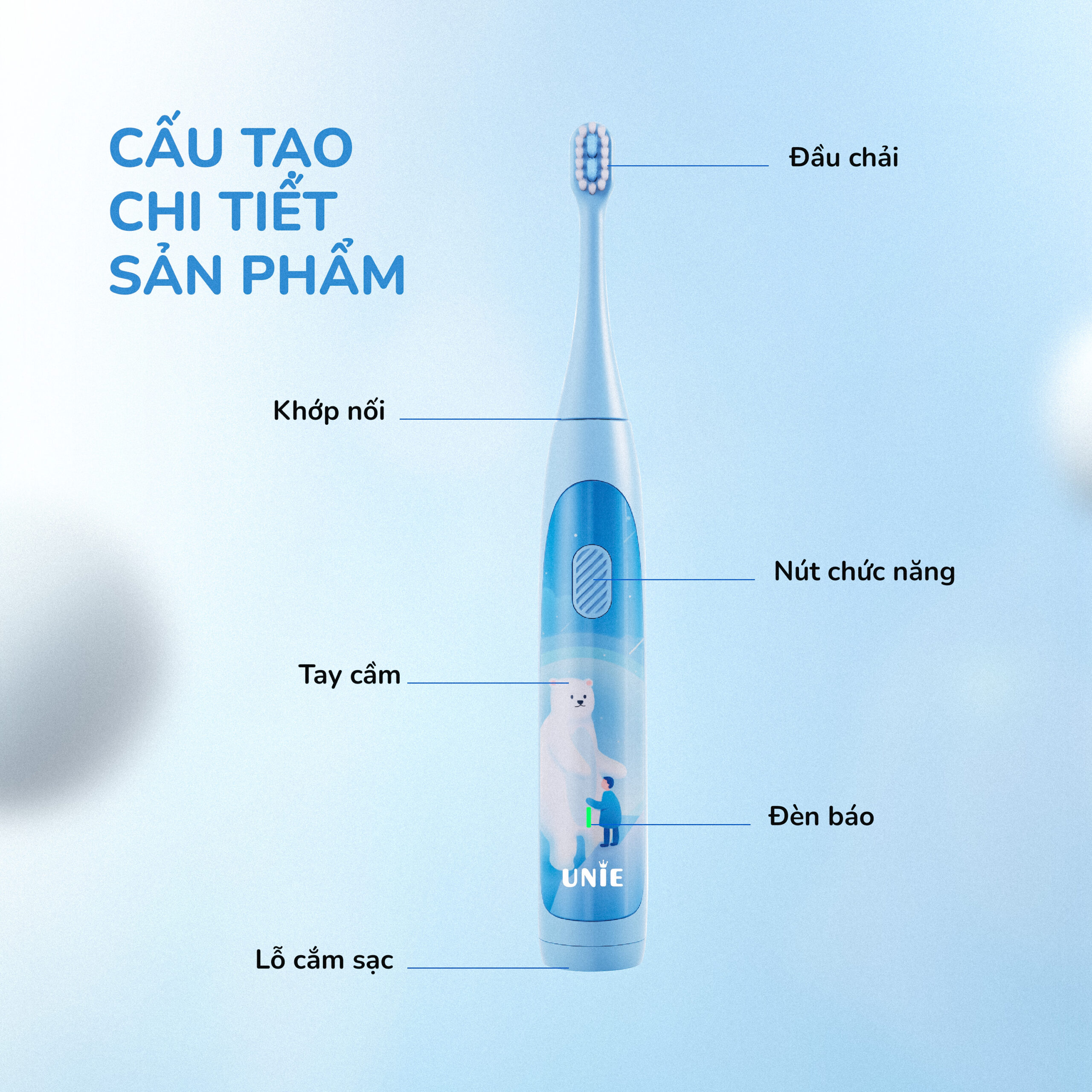 Bàn chải điện trẻ em Unie Kiddo UET318B cảm biến lực thông minh - Ảnh 12