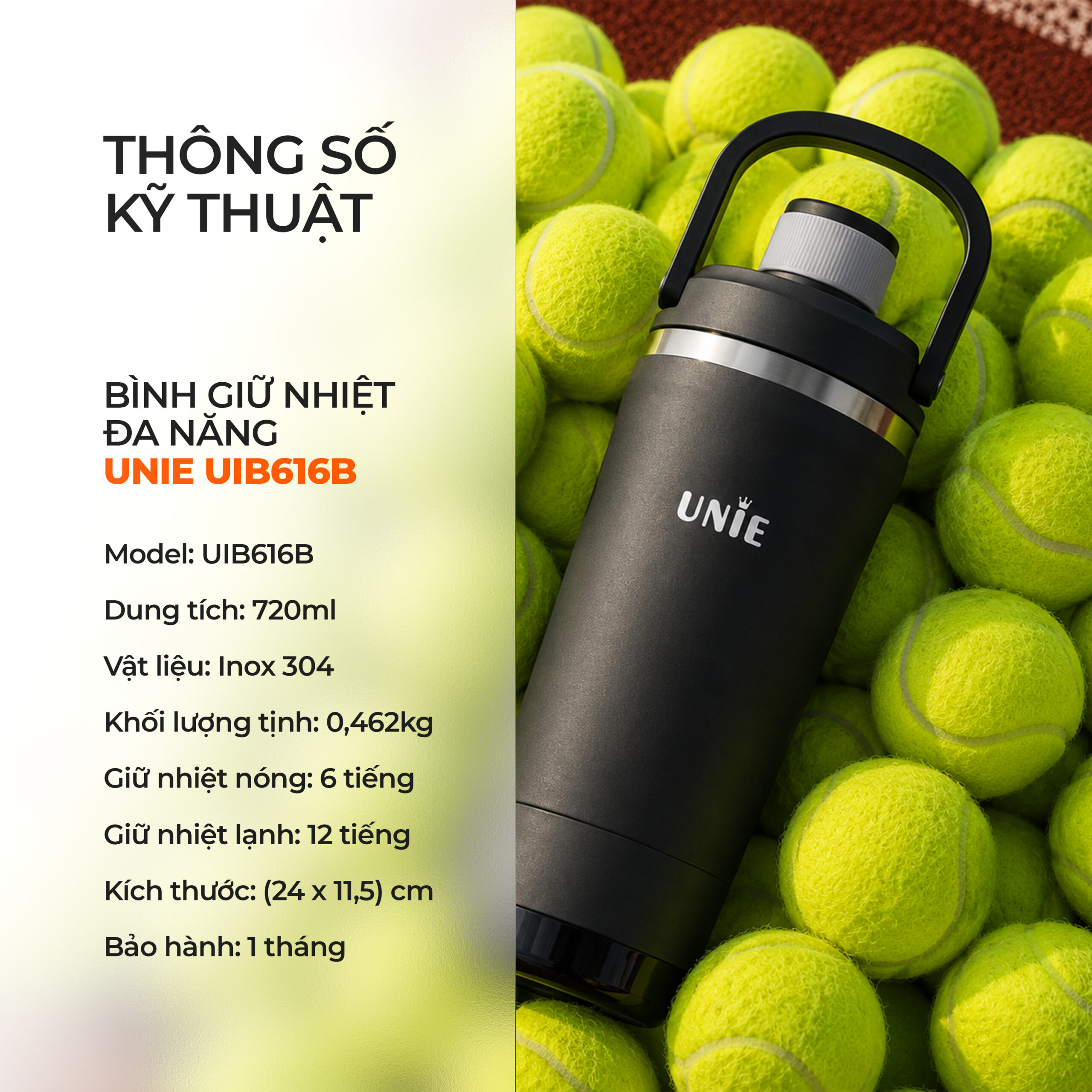Bình giữ nhiệt đa năng UNIE UIB616B – Giữ nhiệt bền bỉ, pha khuấy tiện lợi - Ảnh 13