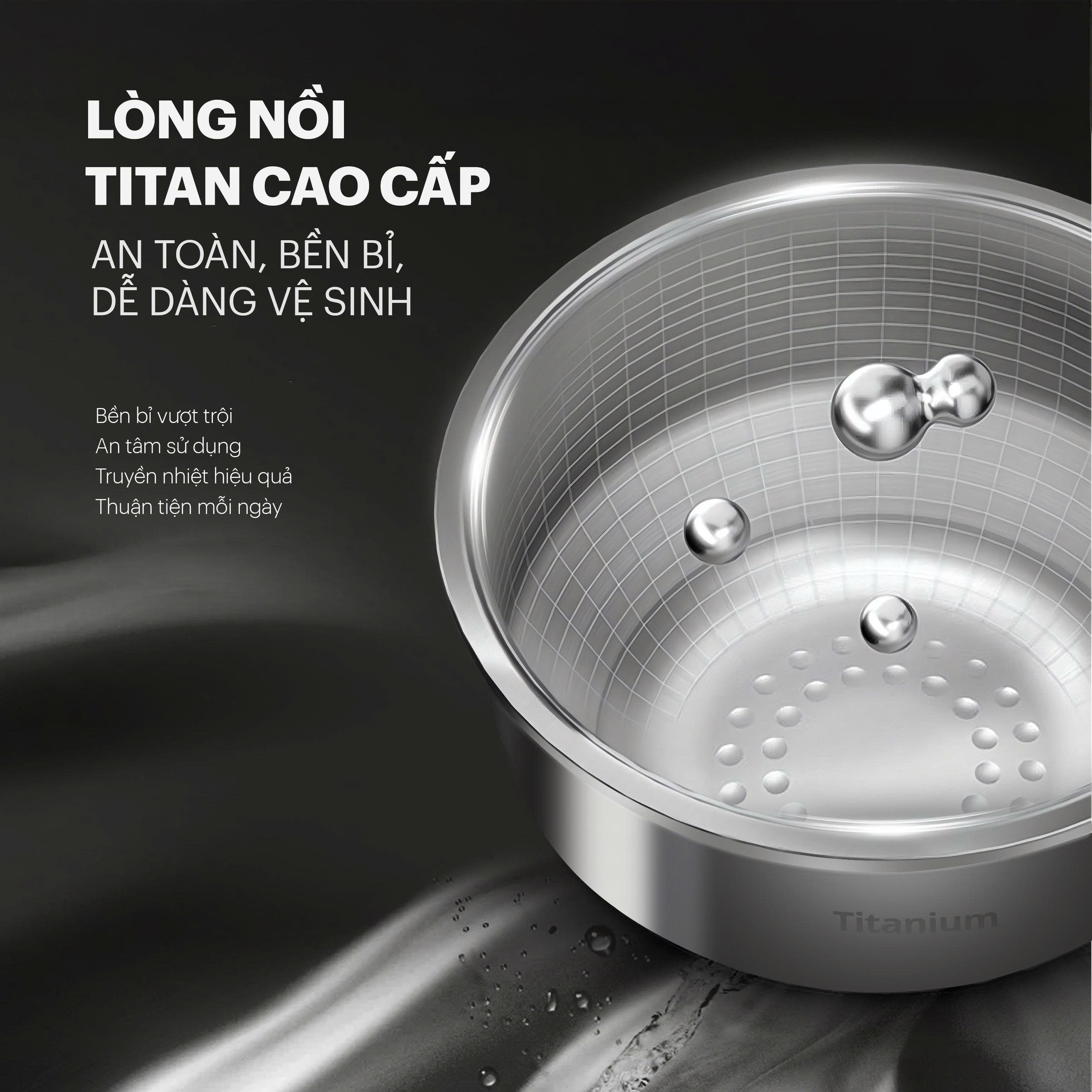 Nồi Cơm Cao Tần Unie URC-TIH15G 1.5L, Lòng Titan cao cấp - Ảnh 7