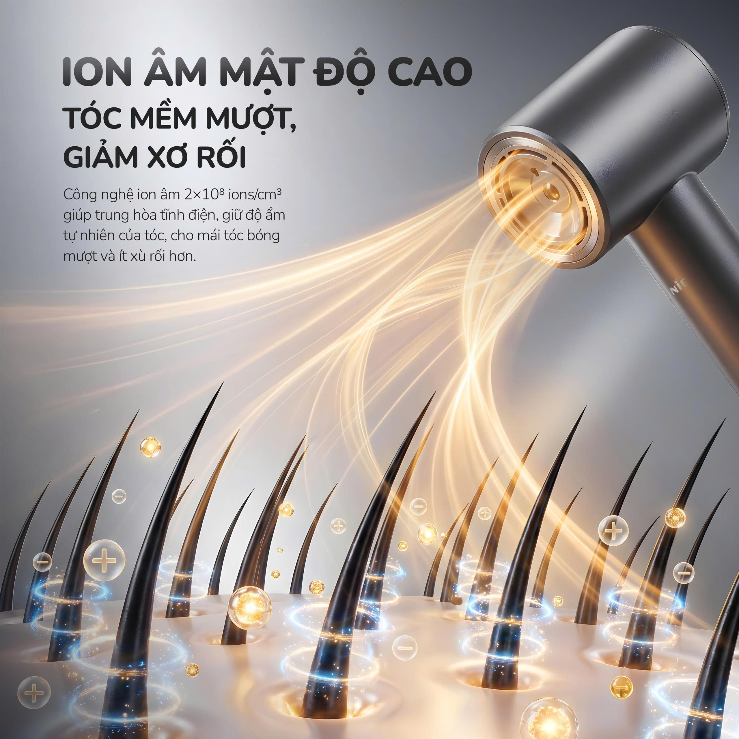 Máy sấy tóc thông minh Unie UHD512G - Sấy siêu nhanh, tóc mềm mượt với động cơ BLDC 110.000 vòng/phút - Ảnh 7