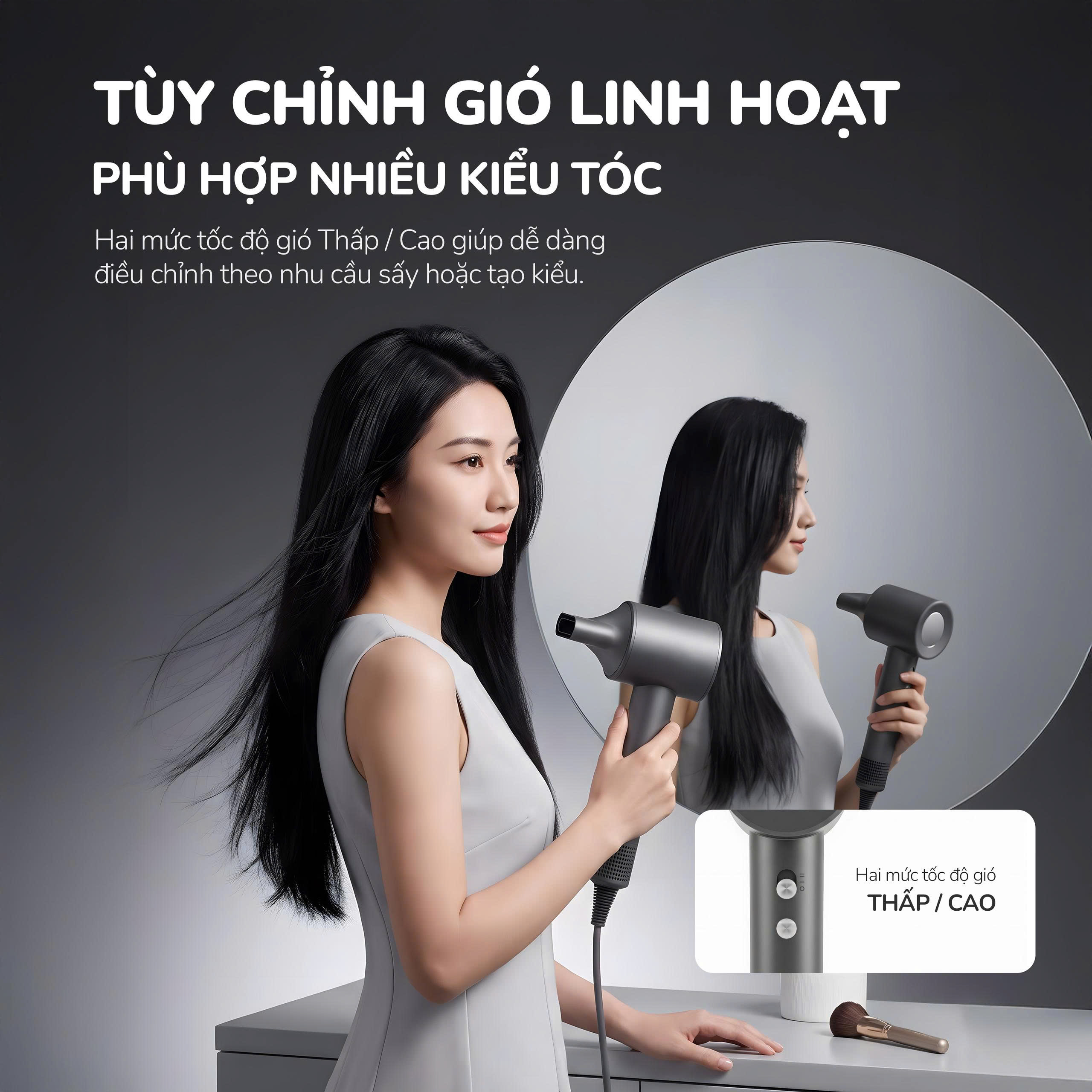 Máy sấy tóc thông minh Unie UHD512G - Sấy siêu nhanh, tóc mềm mượt với động cơ BLDC 110.000 vòng/phút - Ảnh 9