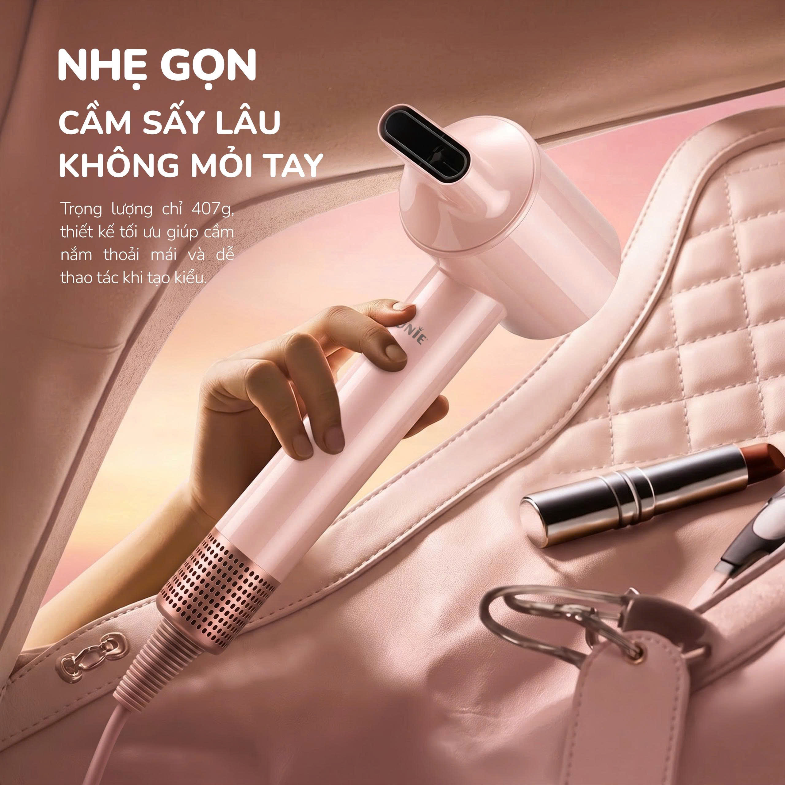 Máy sấy tóc thông minh Unie UHD512P - Sấy siêu nhanh, tóc mềm mượt với động cơ BLDC 110.000 vòng/phút - Ảnh 11