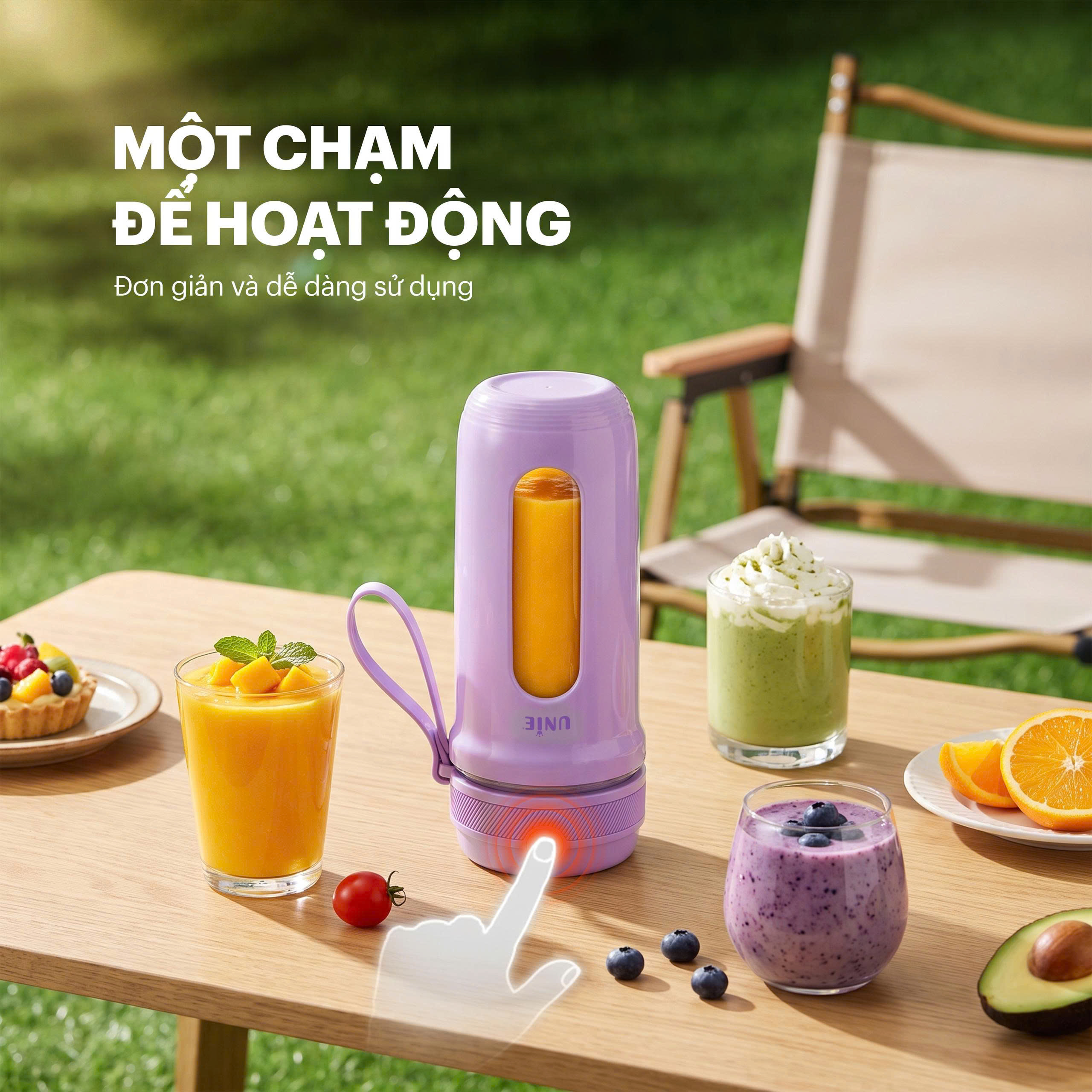 Máy xay sinh tố cầm tay UNIE UMB35-V xay nhanh nhuyễn mịn - Ảnh 12