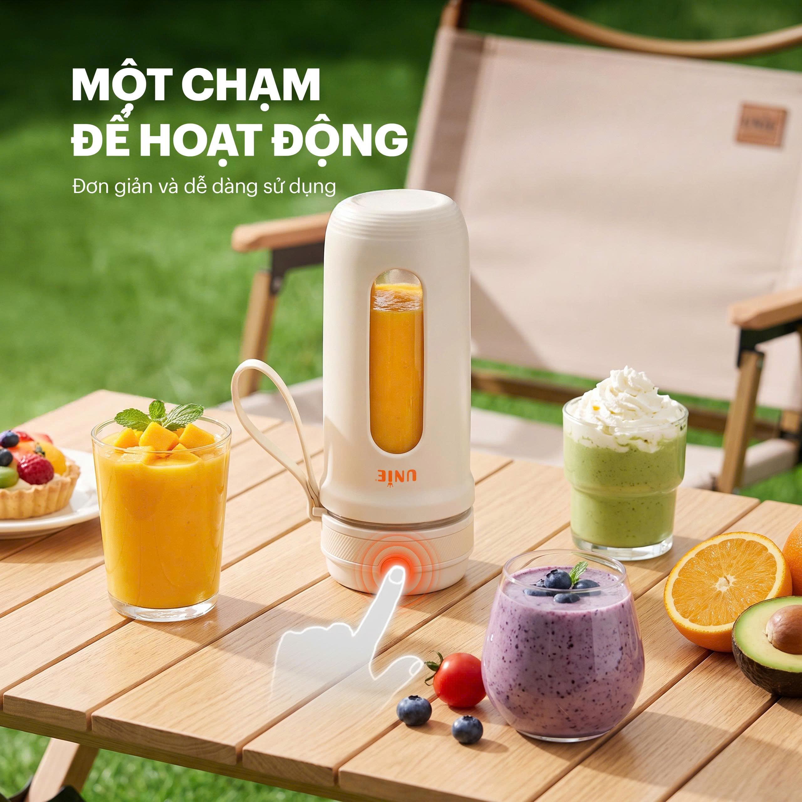 Máy xay sinh tố cầm tay UNIE UMB35-W xay nhanh nhuyễn mịn - Ảnh 11