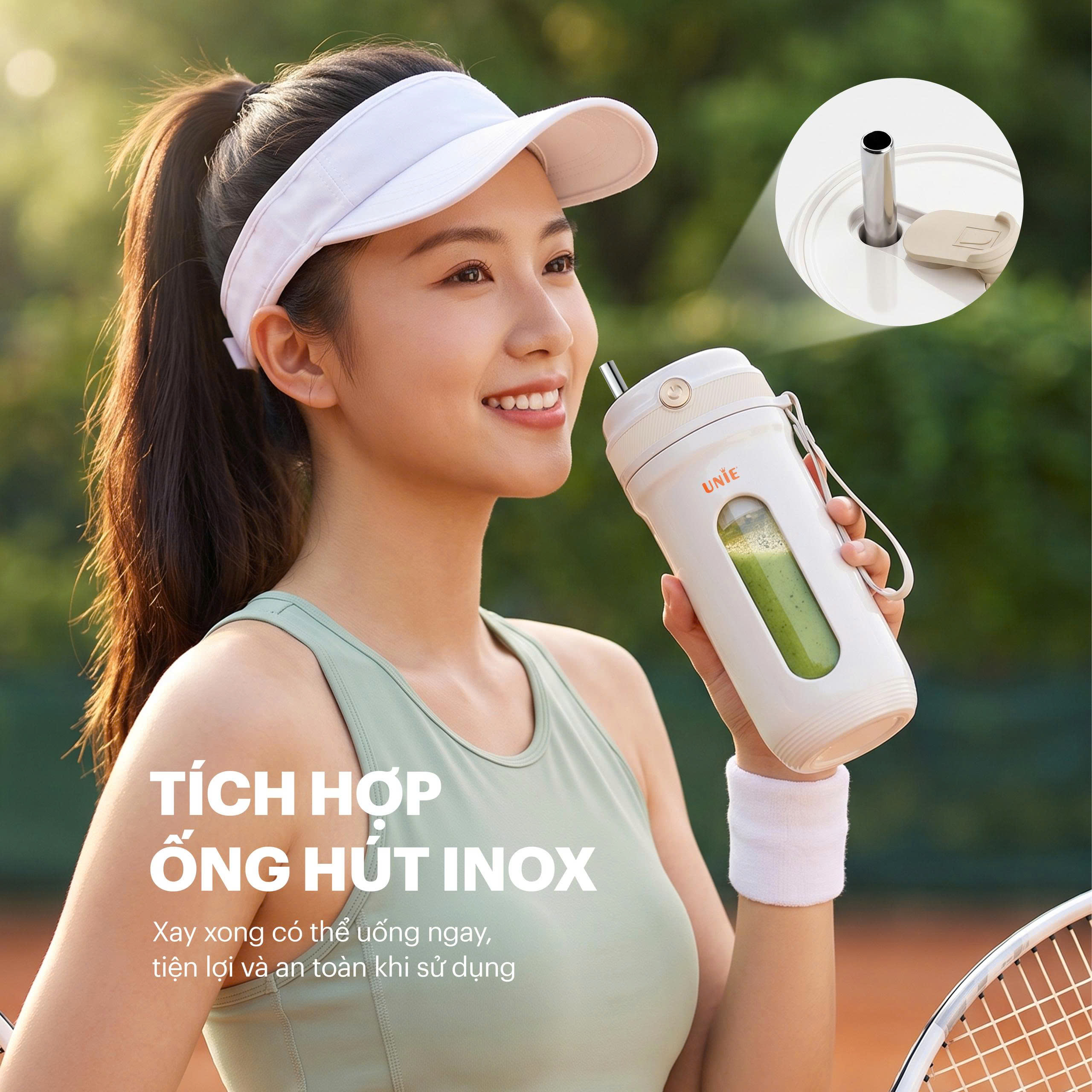 Máy xay sinh tố cầm tay UNIE UMB35-W xay nhanh nhuyễn mịn - Ảnh 9