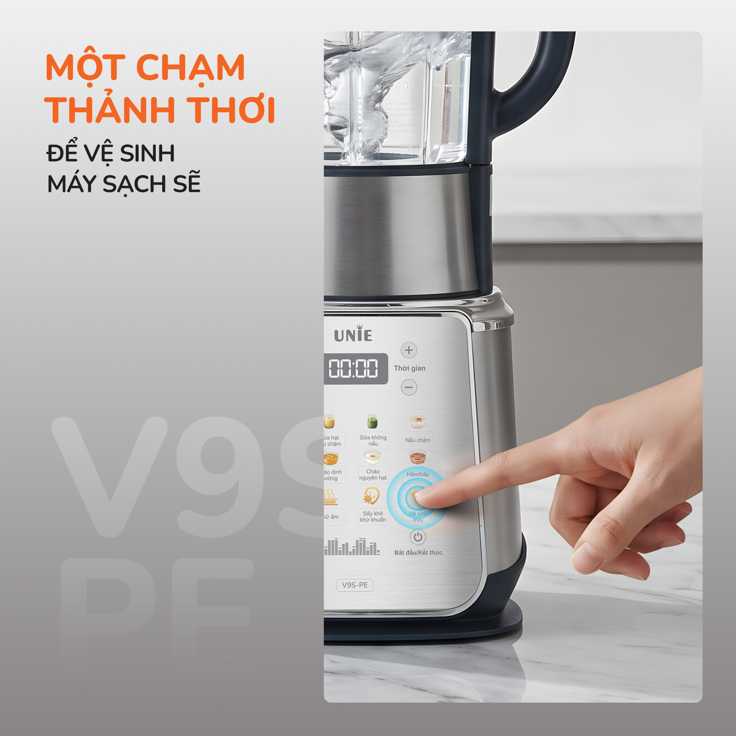 Máy làm sữa hạt UNIE V9S - PE, động cơ mạnh mẽ, dung tích 1,75L - Ảnh 11