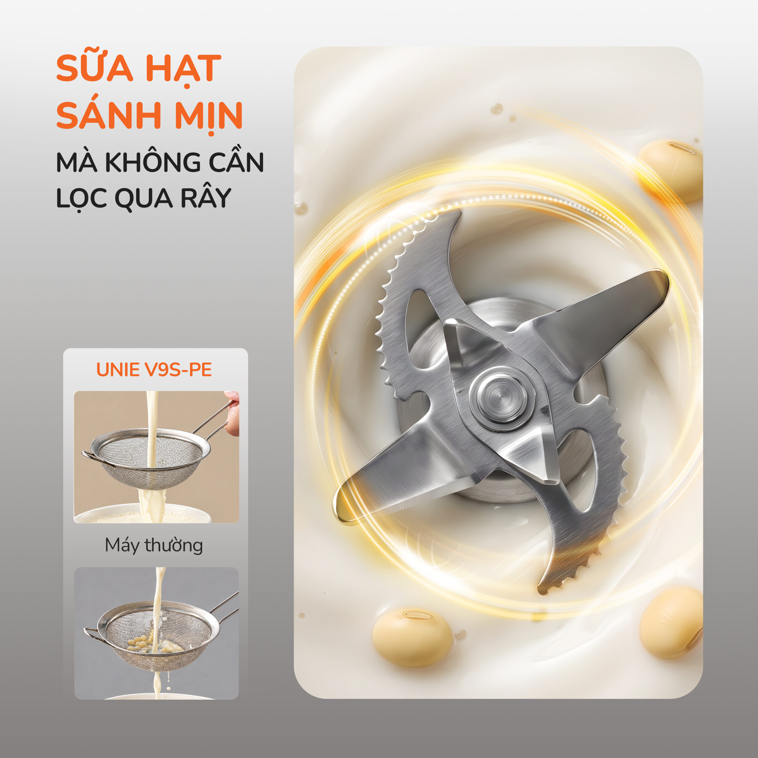 Máy làm sữa hạt UNIE V9S - PE, động cơ mạnh mẽ, dung tích 1,75L - Ảnh 4