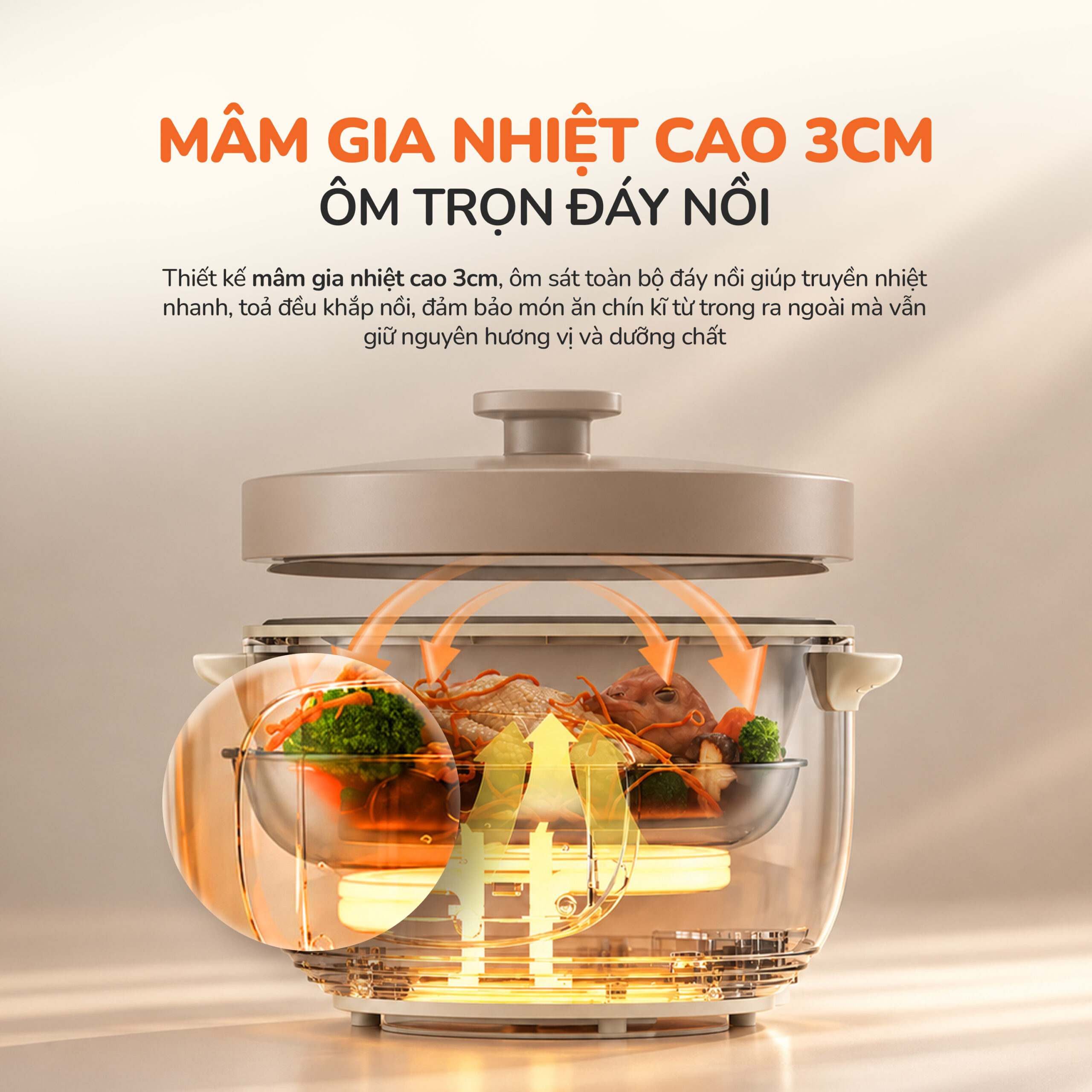 NỒI KHO HẦM DƯỠNG SINH UNIE USC825 – LÒNG GỐM CERAMIC CAO CẤP - Ảnh 4