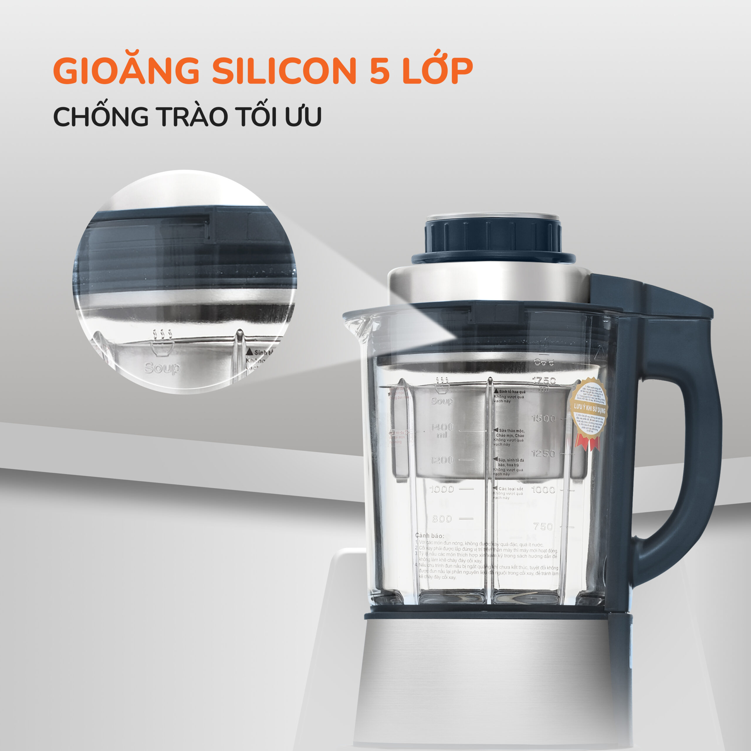 Máy làm sữa hạt UNIE V9S - PE, động cơ mạnh mẽ, dung tích 1,75L - Ảnh 5