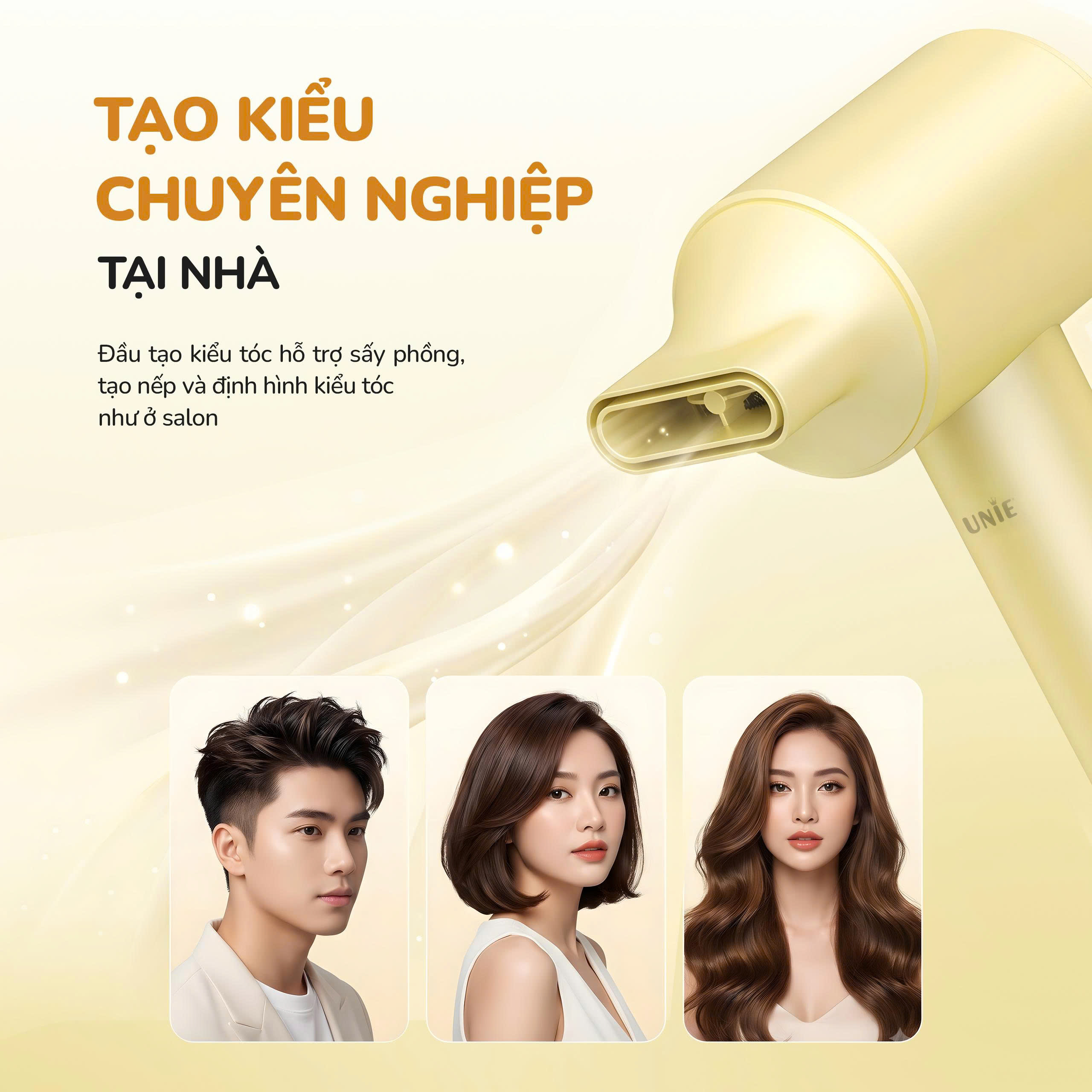 Máy sấy tóc thông minh Unie UHD512Y - Sấy siêu nhanh, tóc mềm mượt với động cơ BLDC 110.000 vòng/phút - Ảnh 10