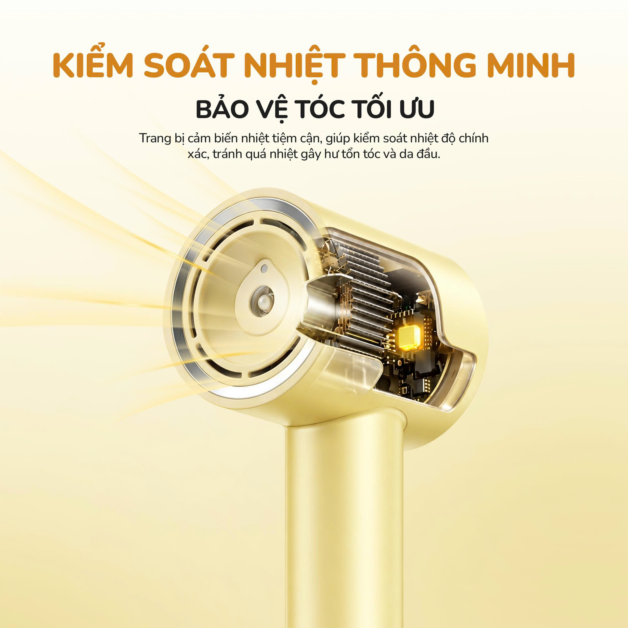 Máy sấy tóc thông minh Unie UHD512Y - Sấy siêu nhanh, tóc mềm mượt với động cơ BLDC 110.000 vòng/phút - Ảnh 3
