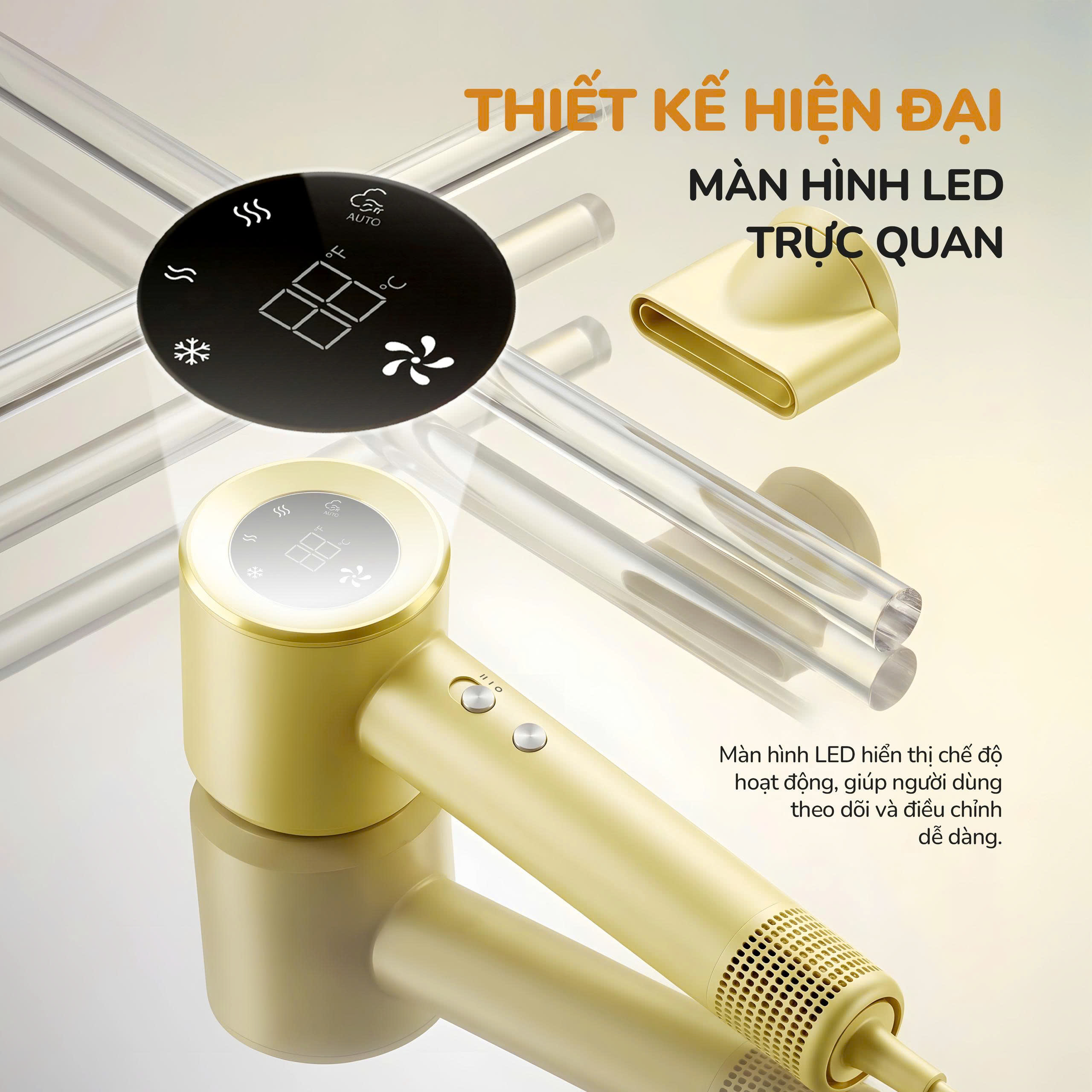 Máy sấy tóc thông minh Unie UHD512Y - Sấy siêu nhanh, tóc mềm mượt với động cơ BLDC 110.000 vòng/phút - Ảnh 4