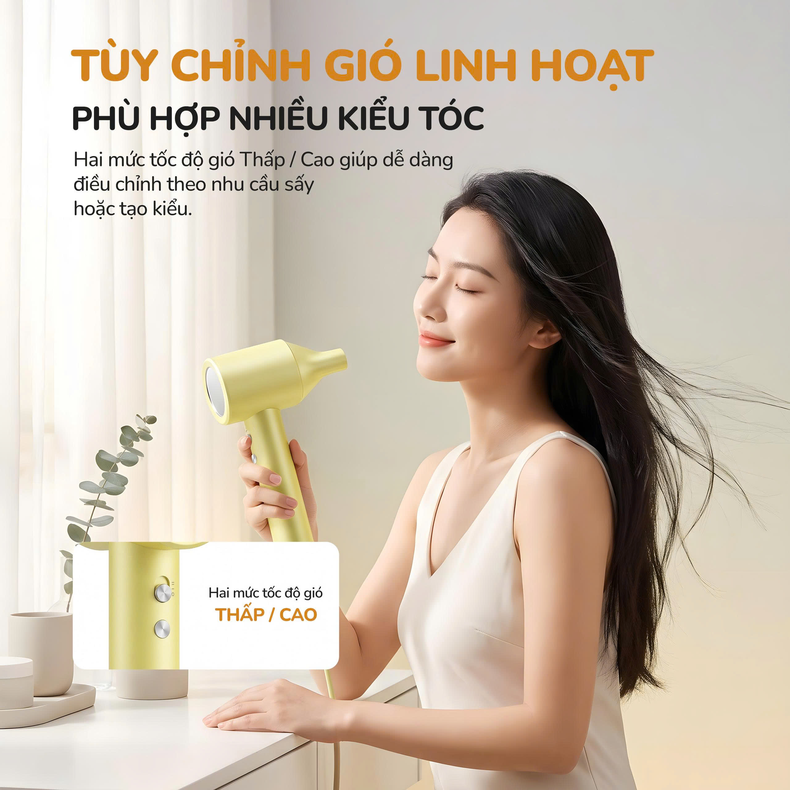 Máy sấy tóc thông minh Unie UHD512Y - Sấy siêu nhanh, tóc mềm mượt với động cơ BLDC 110.000 vòng/phút - Ảnh 9